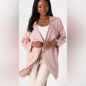 Lulu’s Lucky Break Blush Oversized Jacket Pink Color Size XS